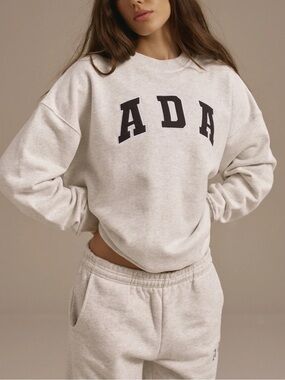 Adanola ADA Oversized Sweatshirt Light Grey Melange Academia Preppy
